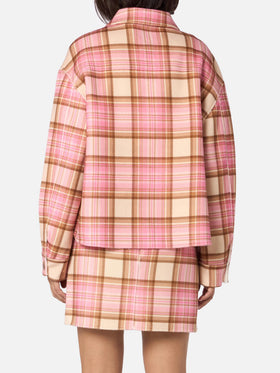 Chaqueta Bonnibell de efecto lana tartán rosa 