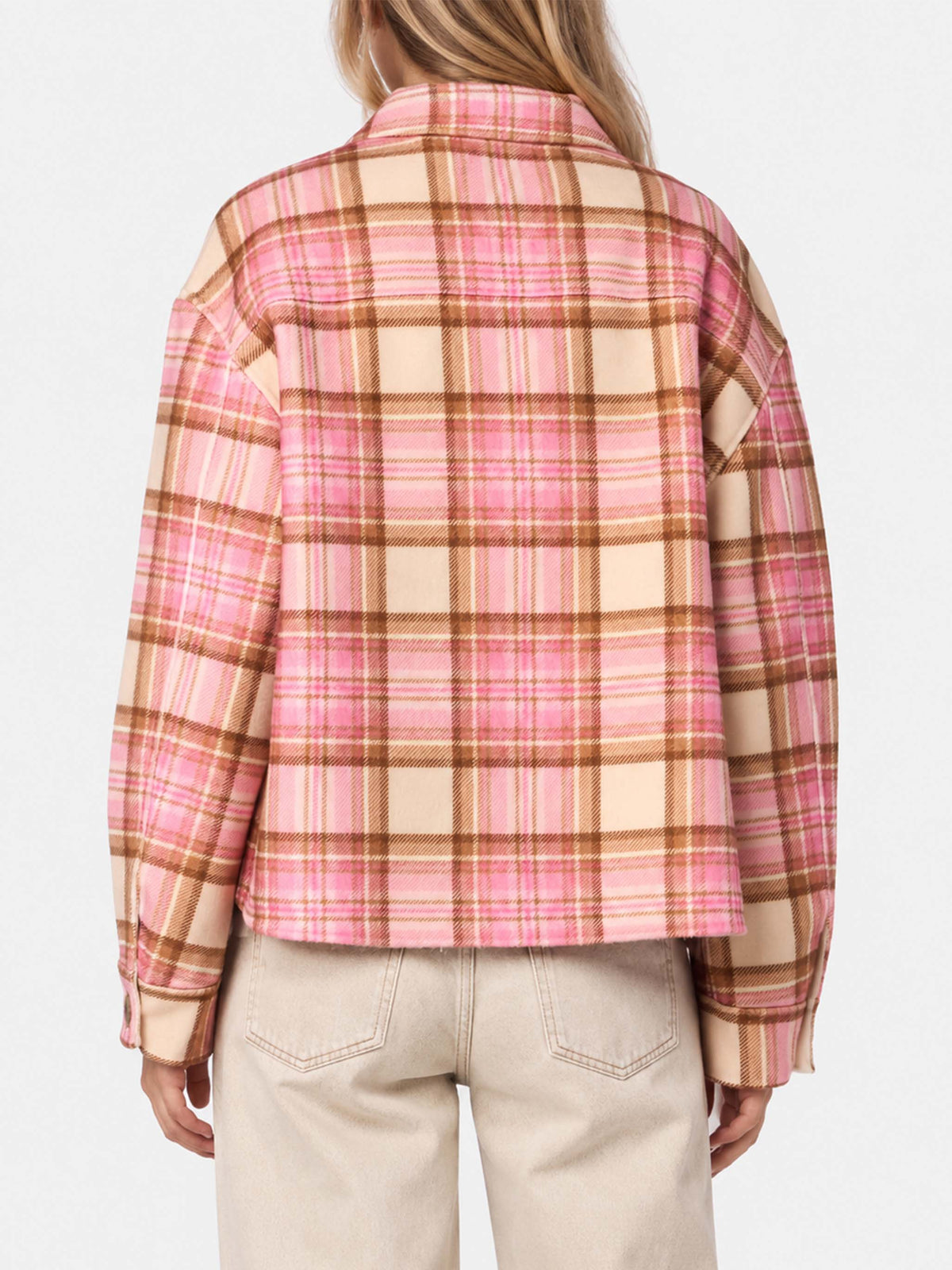 Bonnibell Jacke in Pink mit Woll-Effekt im Tartanmuster 