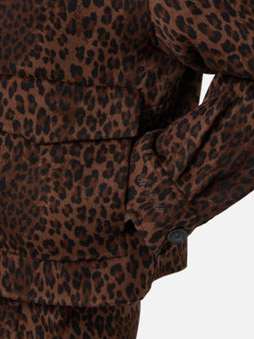 Veste cropped Bonnibell en double tissu à imprimé léopard 
