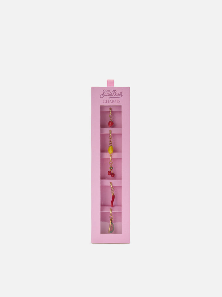 Bikini charms set with fruit-shaped pendants