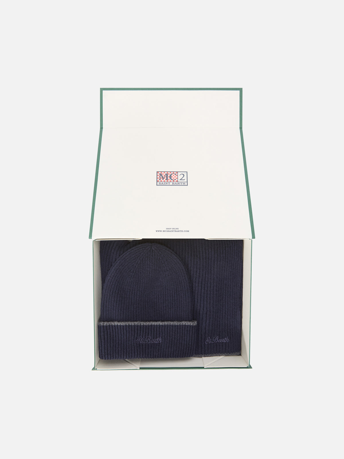 Ensemble bonnet et écharpe en laine Navy blue 