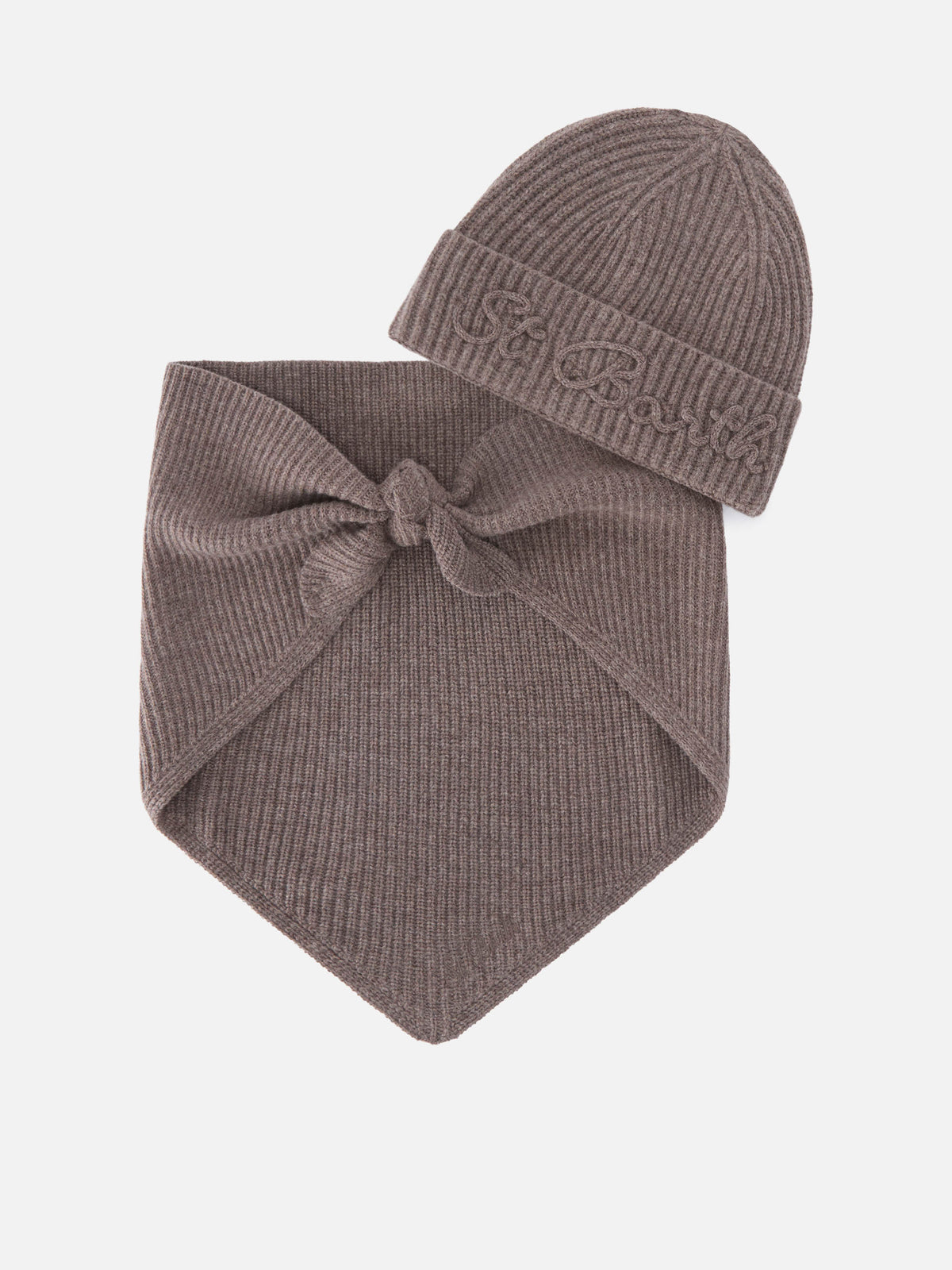 Conjunto de gorro de lana Nut y bufanda con capucha 