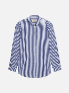 Camisa Brigitte con rayas azules y bordado See You In Saint Barth 