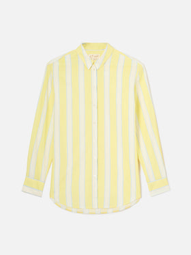 Brigitte cotton shirt with yellow stripes and Sport Club embroidery
