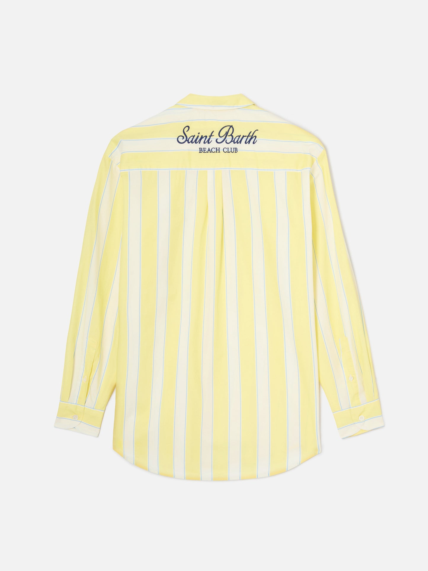 Brigitte cotton shirt with yellow stripes and Sport Club embroidery