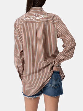 Woman cotton shirt Brigitte with striped print