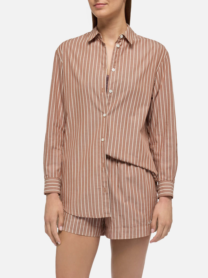 Brigitte striped-print cotton shirt with Sea, Sun St.Barth