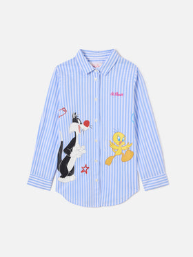 Mini Brigitte Shirt in white and light blue stripes | Special Edition