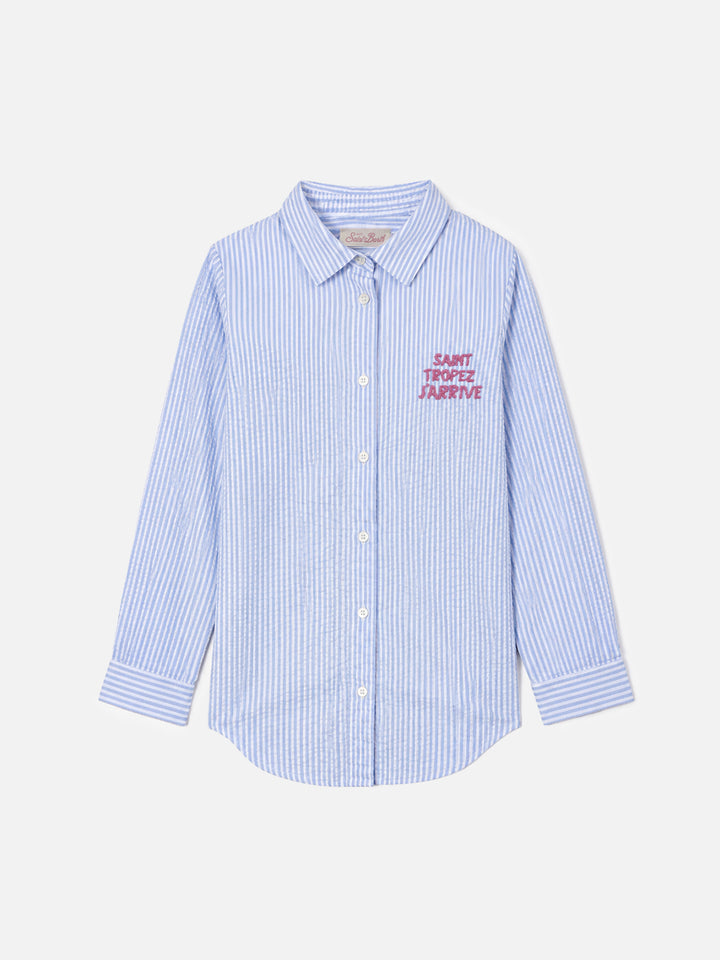 Surchemise fille en seersucker à imprimé rayé Mini Brigitte 