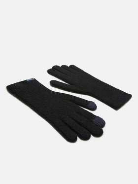 Brixton gerippte Stretch-Handschuhe aus Kaschmir-Mischgewebe in Schwarz