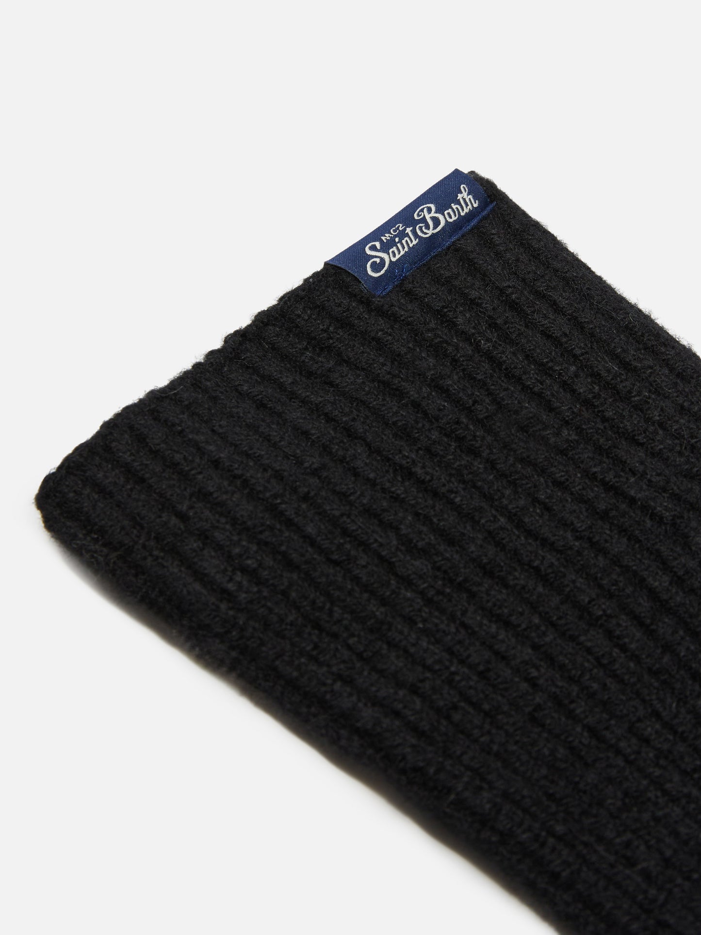 Brixton gerippte Stretch-Handschuhe aus Kaschmir-Mischgewebe in Schwarz