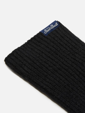 Brixton gerippte Stretch-Handschuhe aus Kaschmir-Mischgewebe in Schwarz