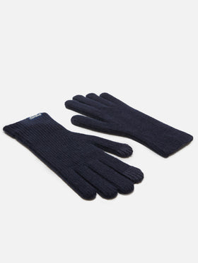 Gants Brixton en maille côtelée stretch en mélange de cachemire bleu nuit 