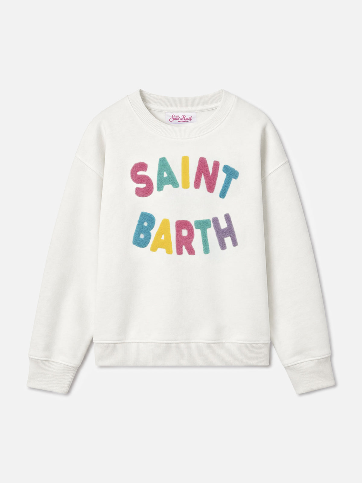 Sweatshirt fille Briony avec patch Saint Barth multicolore en éponge 