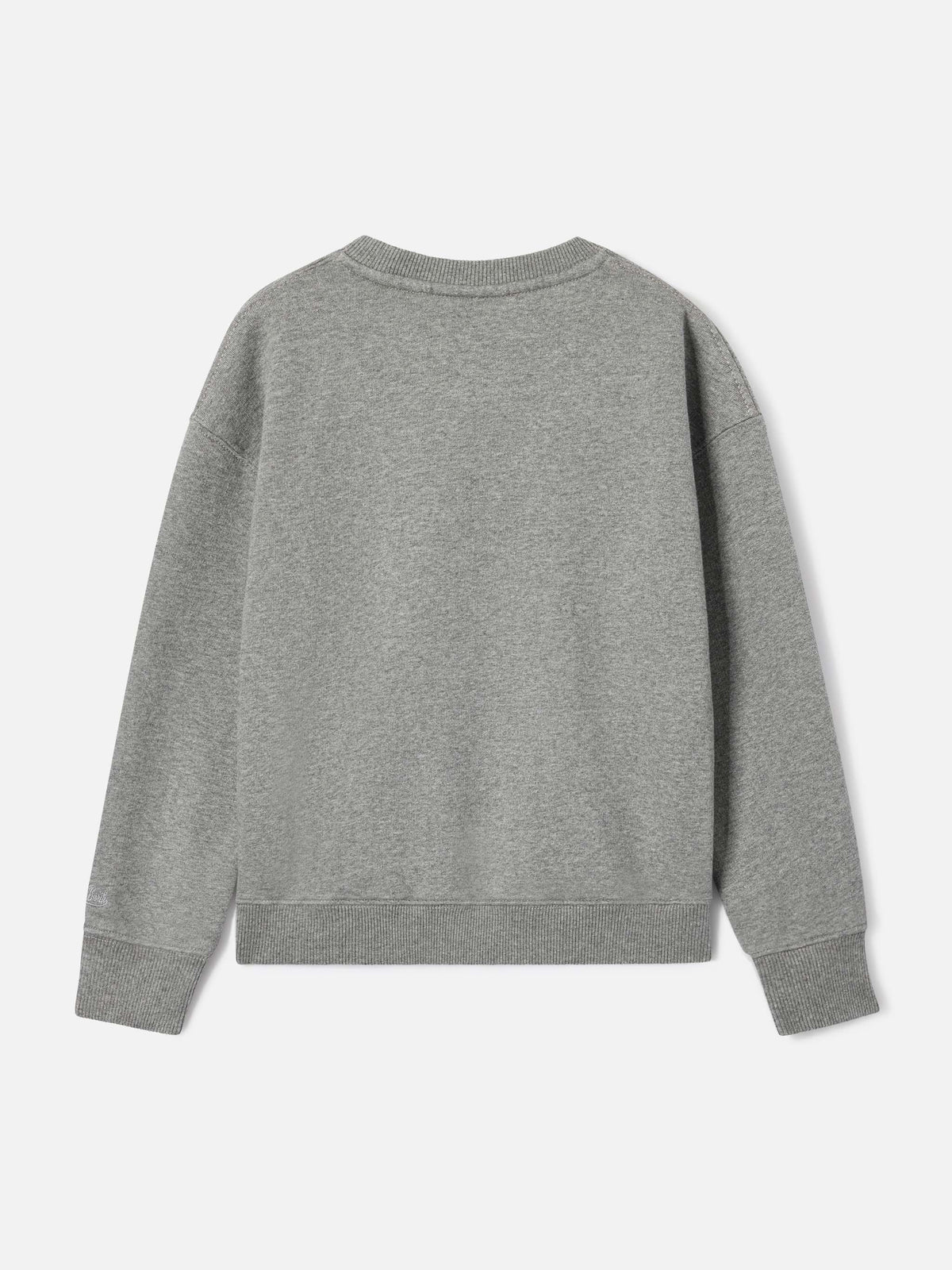 Graues Sweatshirt aus Briony Baumwollmix mit Birichina-Flockprint 
