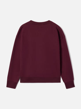 Bordeauxfarbenes Sweatshirt aus Baumwollmischung Briony mit St. Barth-Print 