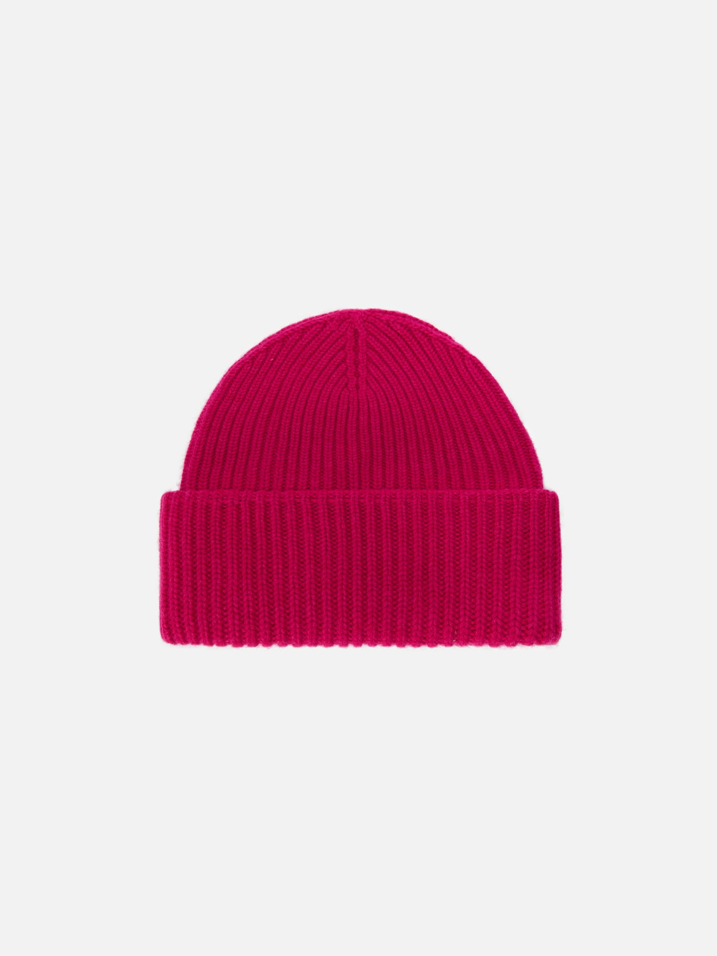 Berry W gerippte Mütze aus Kaschmir-Mischgewebe in Fuchsia