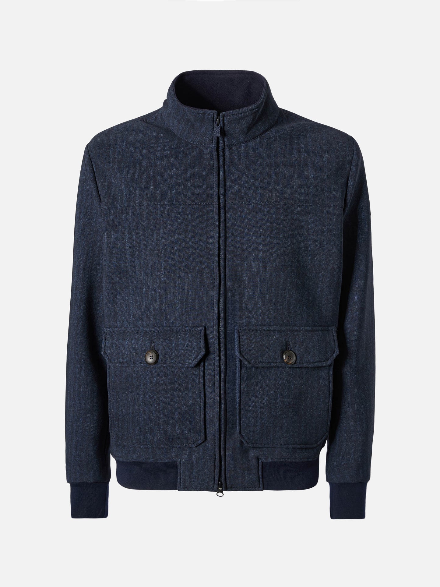 Thermojacke Byron mit blauem Fischgrätmuster