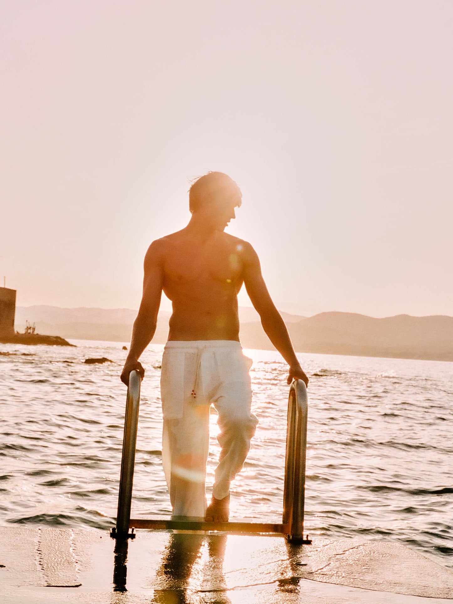 Pantalon long Calais blanc en pur lin 