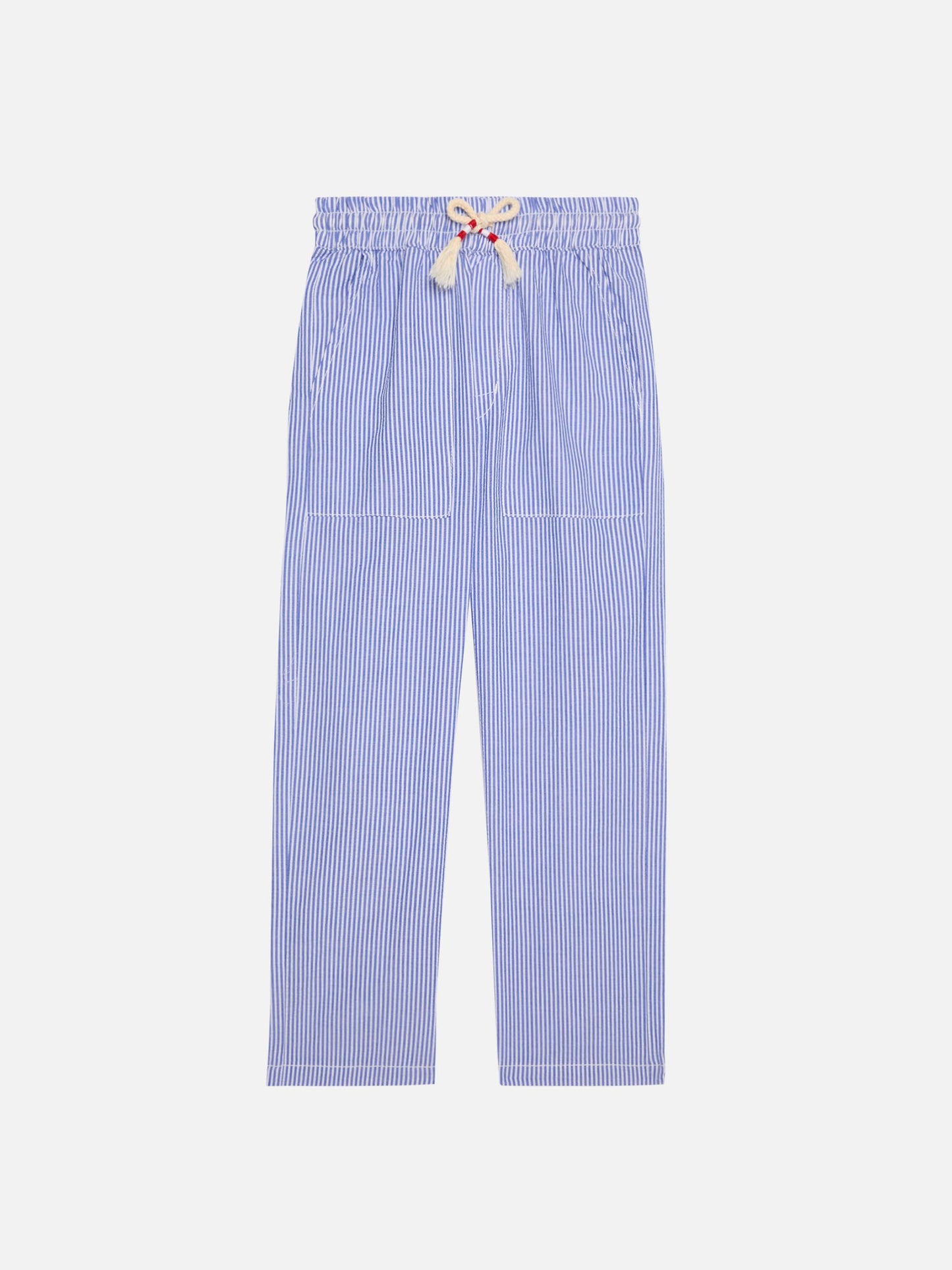 Pantalon rayé en seersucker Calais Jr avec cordon de serrage 