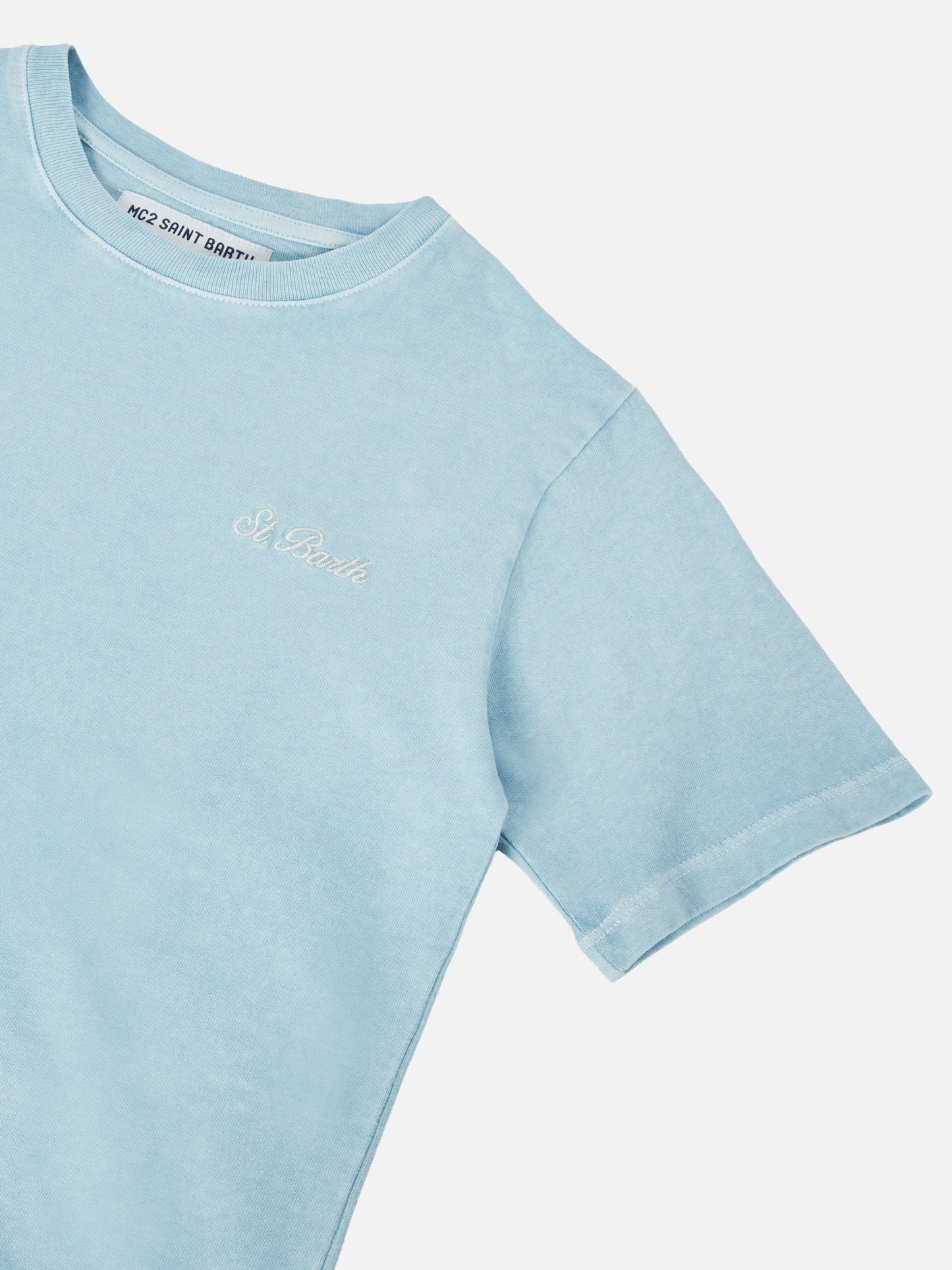 Schweres Baumwoll-T-Shirt Cameron in Vintage-Hellblau