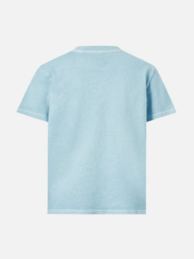 Schweres Baumwoll-T-Shirt Cameron in Vintage-Hellblau