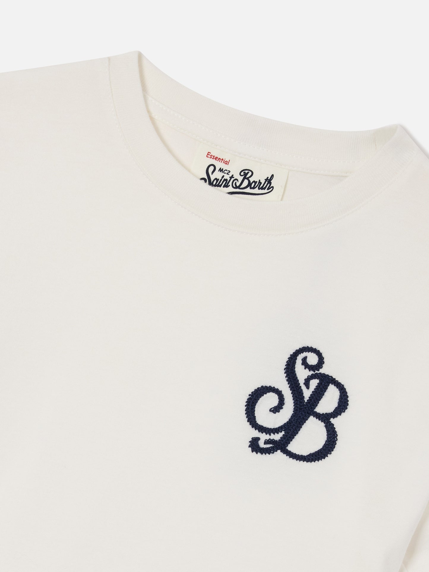 Cameron t-shirt in white with SB monogram embroidery