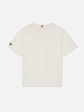 Cameron t-shirt in white with SB monogram embroidery