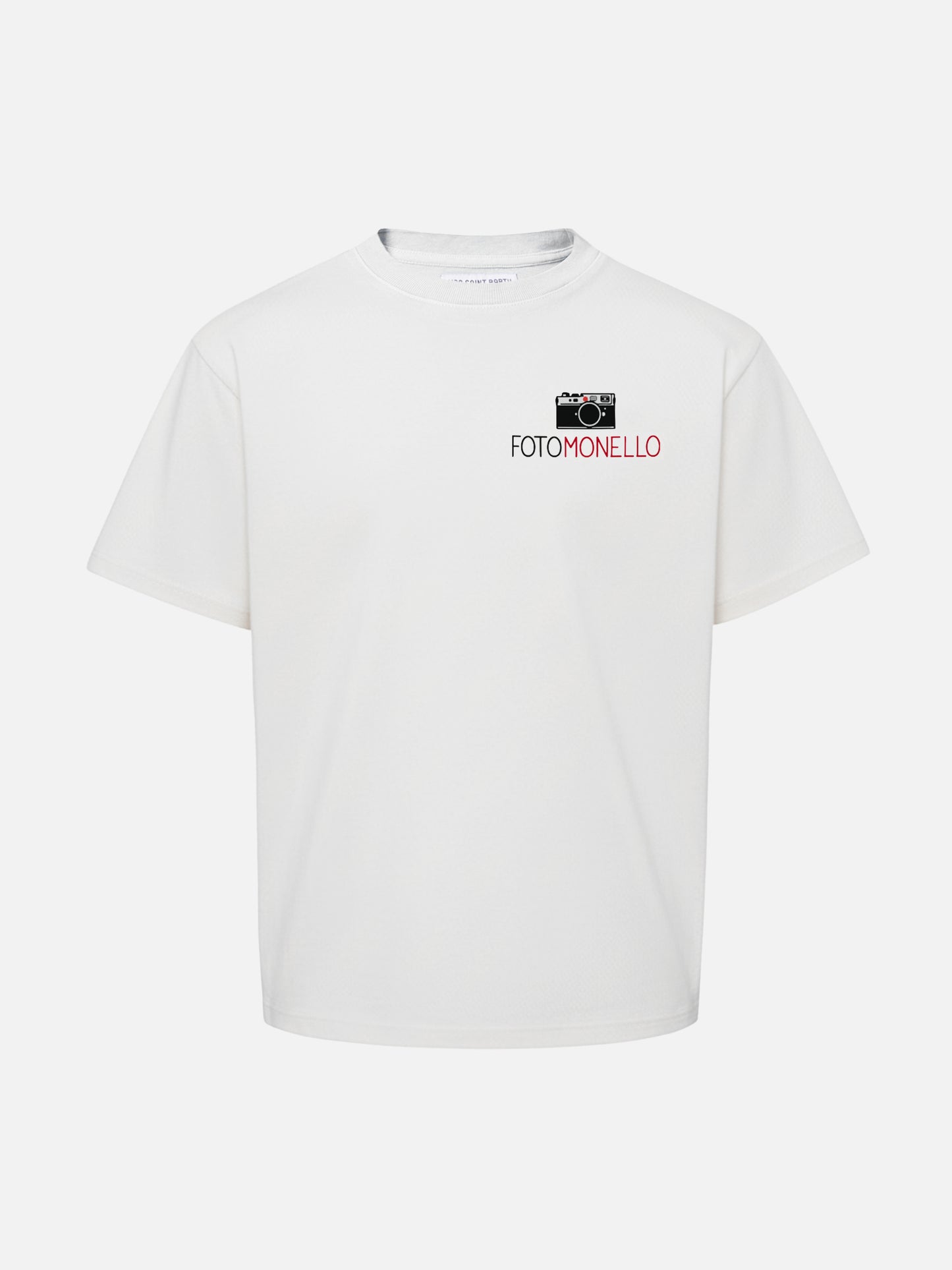 Cameron cotton T-shirt in white with Fotomonello embroidery