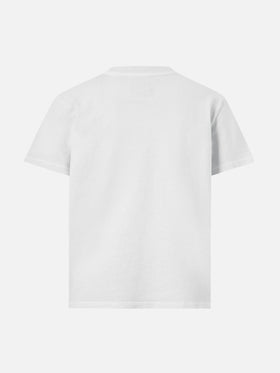 Cameron cotton T-shirt in white with Fotomonello embroidery