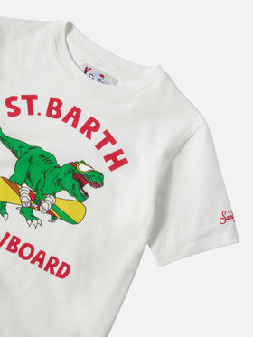 Schweres Baumwoll-T-Shirt „Cameron“ mit Skater-Dinosaurier-Print