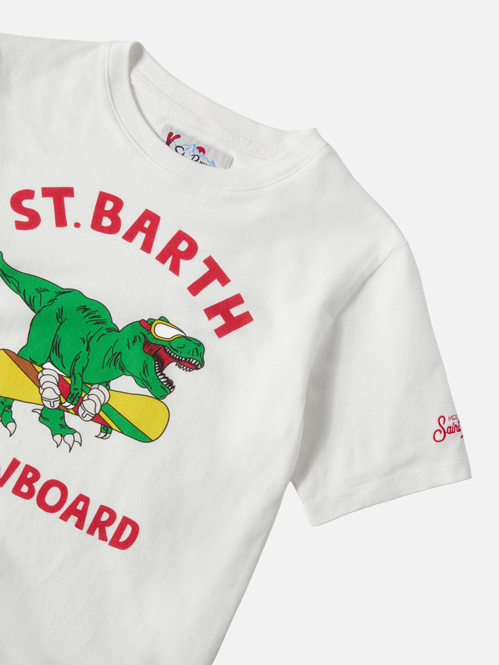 Schweres Baumwoll-T-Shirt „Cameron“ mit Skater-Dinosaurier-Print