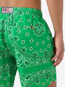 Costume mare Caprese stampa bandana verde