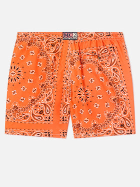 Bañador tipo shorts con bandana naranja Caprese 