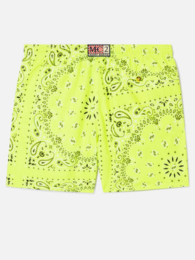 Fluo yellow bandana Caprese swim shorts
