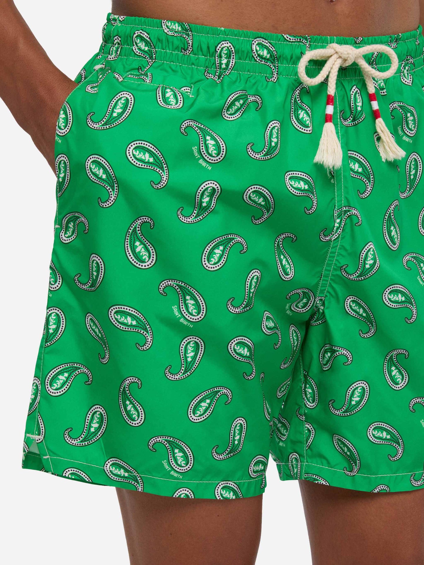Costume mare Caprese stampa paisley verde