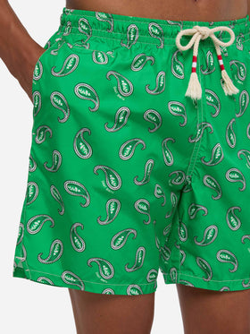 Costume mare Caprese stampa paisley verde