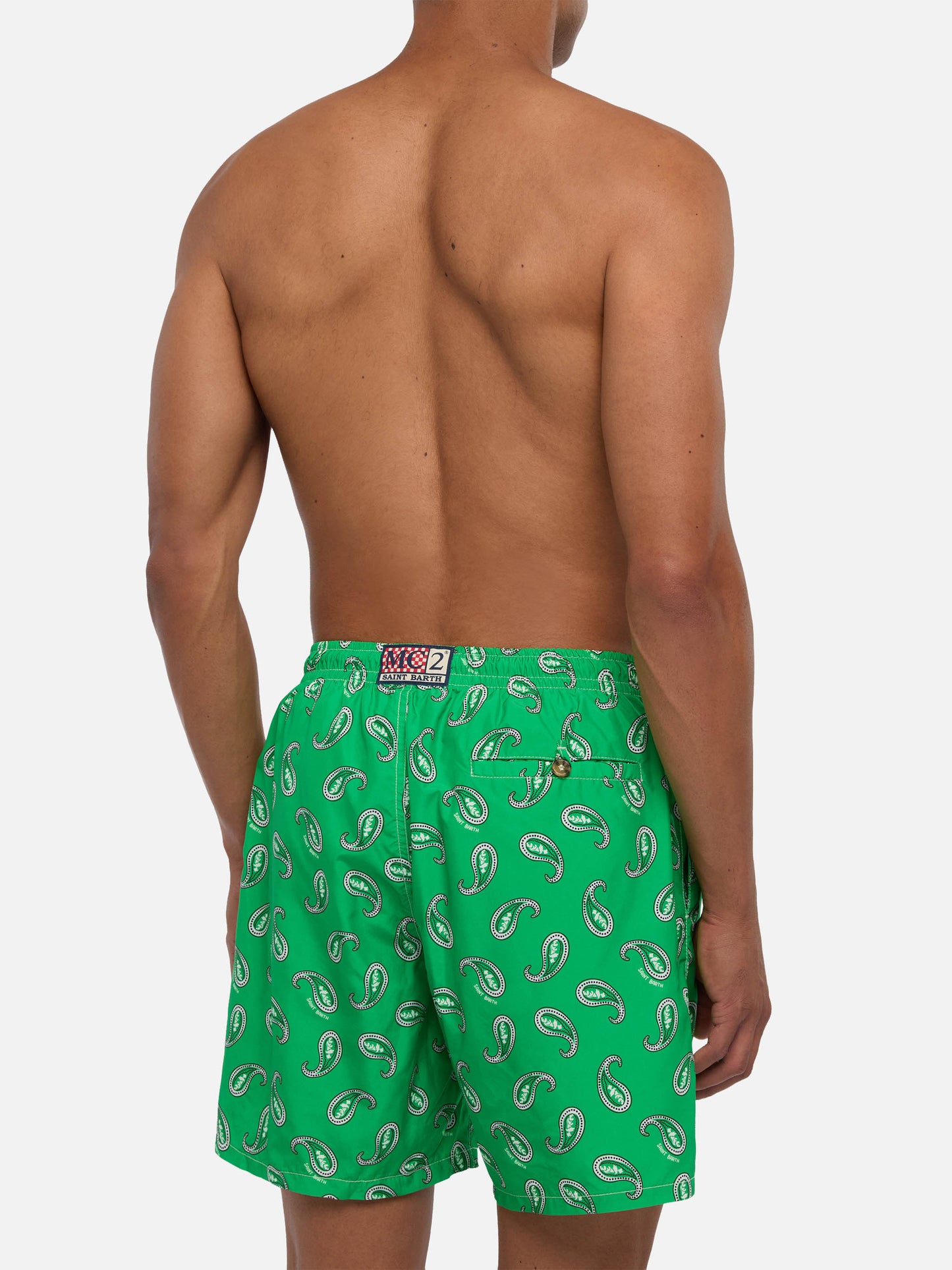 Costume mare Caprese stampa paisley verde