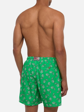 Costume mare Caprese stampa paisley verde