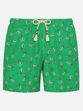 Costume mare Caprese stampa paisley verde