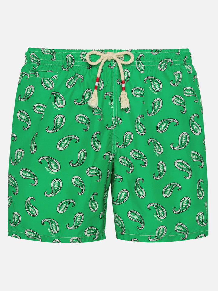 Costume mare Caprese stampa paisley verde