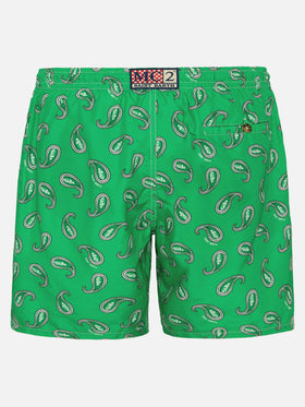 Costume mare Caprese stampa paisley verde