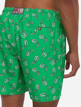 Costume mare Caprese stampa paisley verde