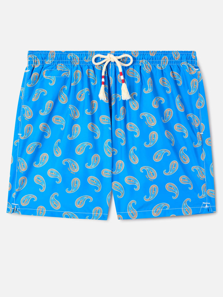 Costume mare Caprese stampa paisley bluette