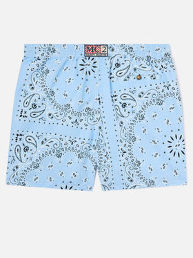 Caprese swim shorts with light blue bandana print