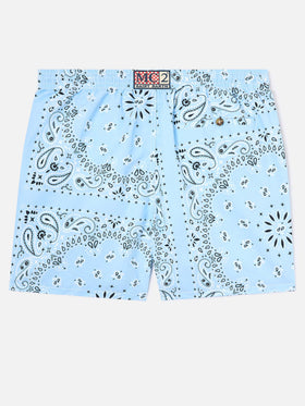 Costume mare Caprese con stampa bandana azzurro