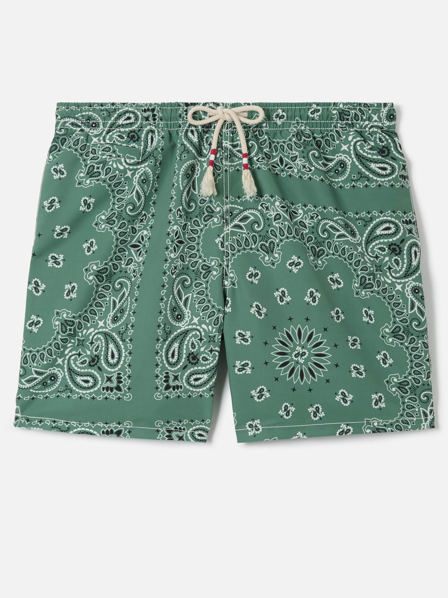 Short de bain Caprese avec imprimé bandana vert militaire 