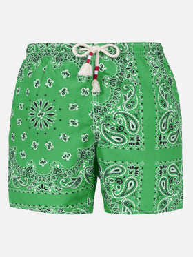 Costume mare Caprese stampa bandana verde