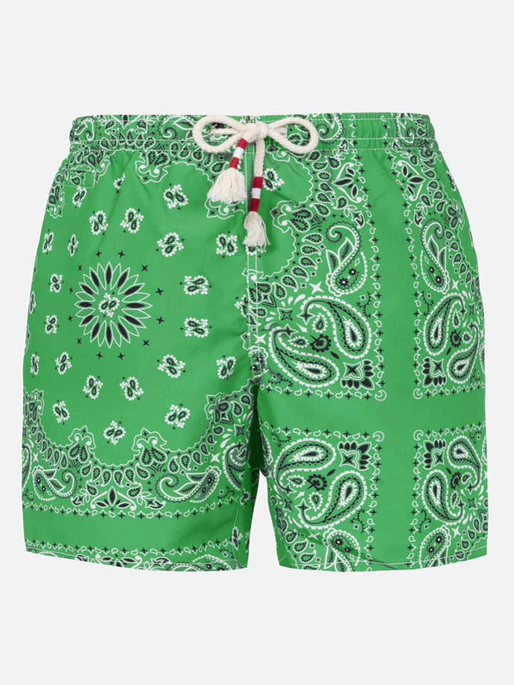 Costume mare Caprese stampa bandana verde