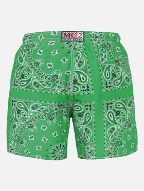 Costume mare Caprese stampa bandana verde